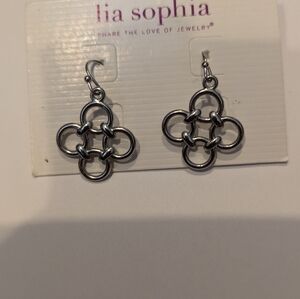 LIA SOPHIA earrings - FOUR TET - silver tone - brand NEW